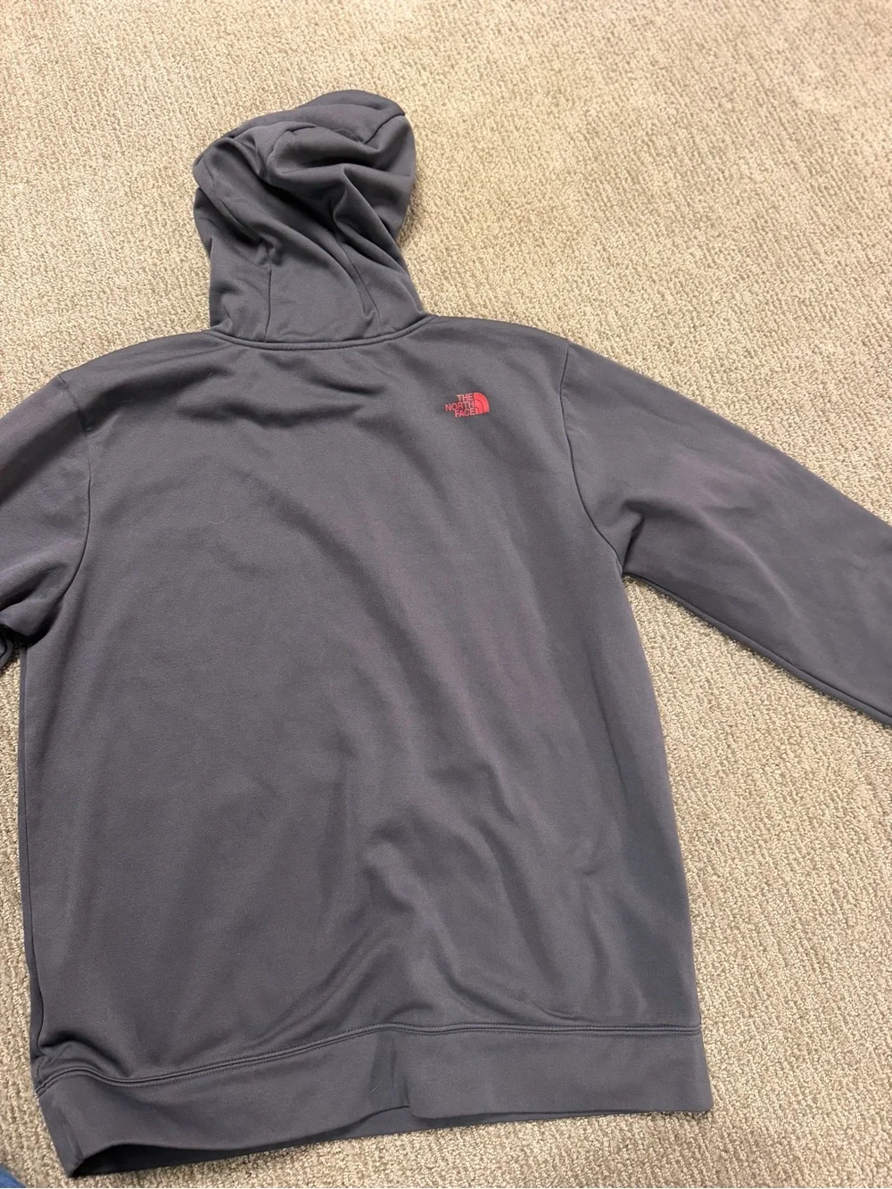 The North Face Men's Crewneck Hoodie - Charcoal with Red Logo